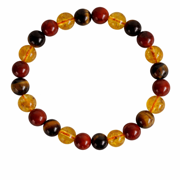 Confidence Beaded Bracelet With Citrine, Tiger Eye, And Red Jasper