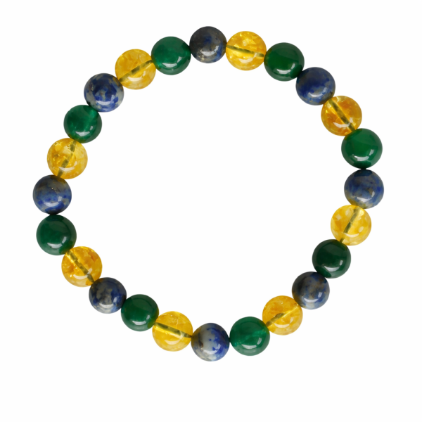 Happiness Bracelet - Citrine, Green Jade And Lapis Lazuli