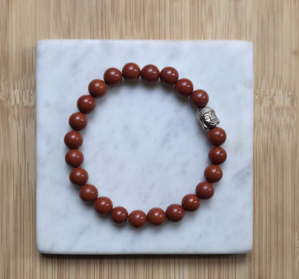 Red Jasper Buddha Bead Bracelet