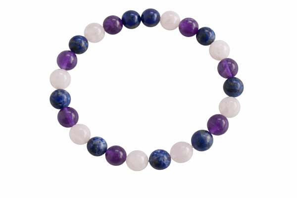 Inner Peace Gemstone Healing Bracelet - Amethyst, Rose Quartz And Lapis Lazuli